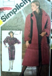 6572 84 PULLOVER COWL LS DRESS,FLARE BUTTON CUFF COAT PATTERN 10